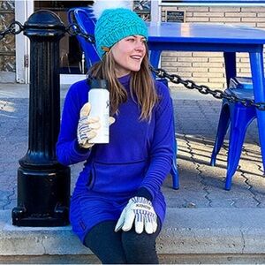 💙🩵 NWT Womens Melanzana Classic Blue Micro Grid Dress 💙🩵